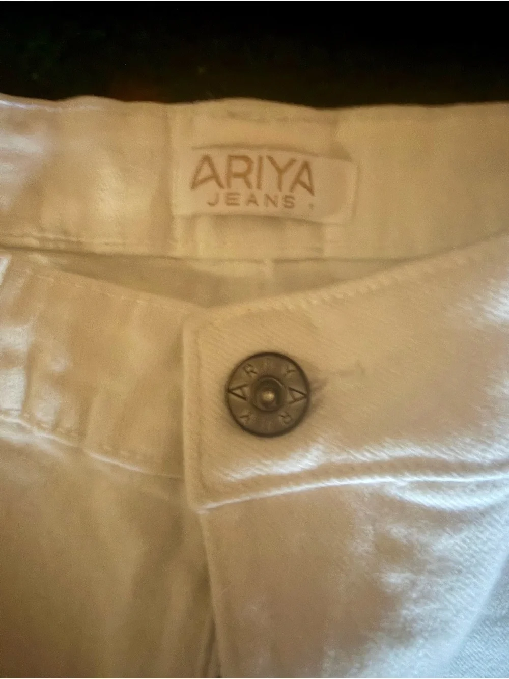Ariya White Distressed Denim Shorts NEW